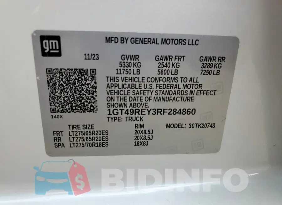 1GT49REY3RF284860 Photo# 12