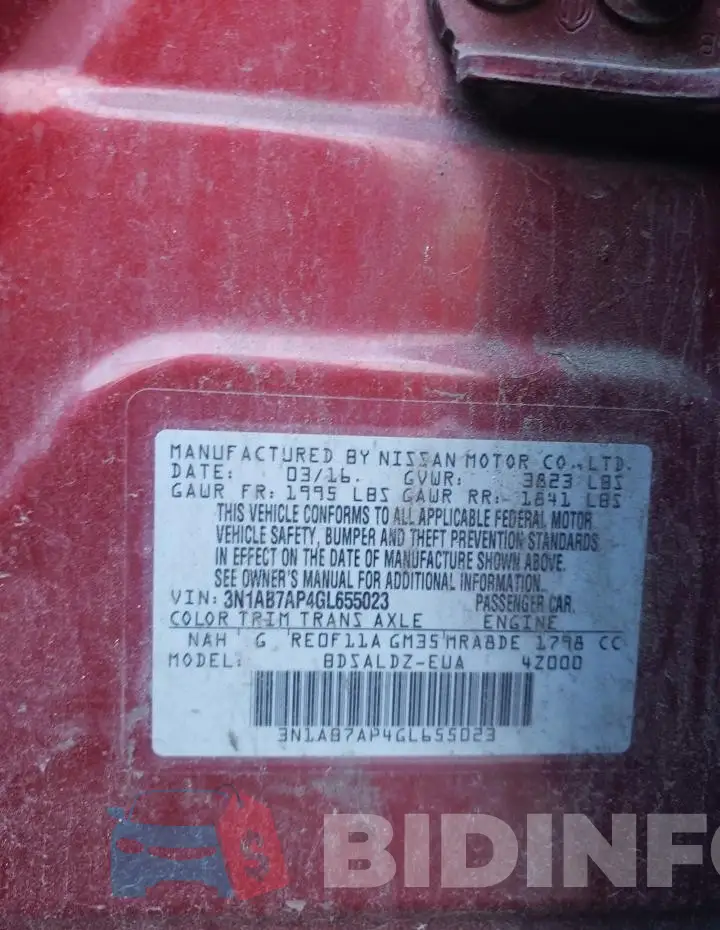 3N1AB7AP4GL655023 Photo# 12
