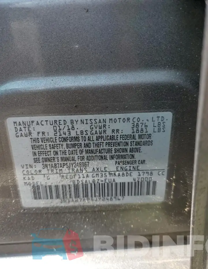 3N1AB7AP5JY248967 Photo# 12