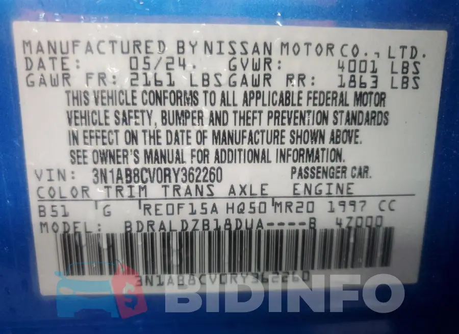 3N1AB8CV0RY362260 Photo# 12