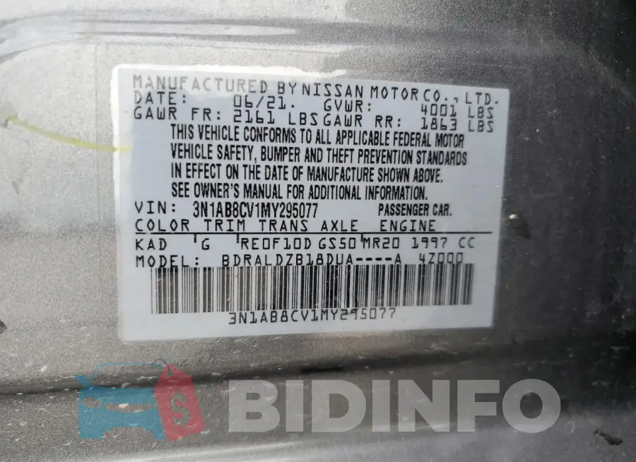 3N1AB8CV1MY295077 Photo# 12