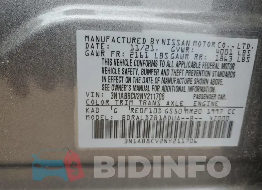 3N1AB8CV2NY211706 Photo# 12