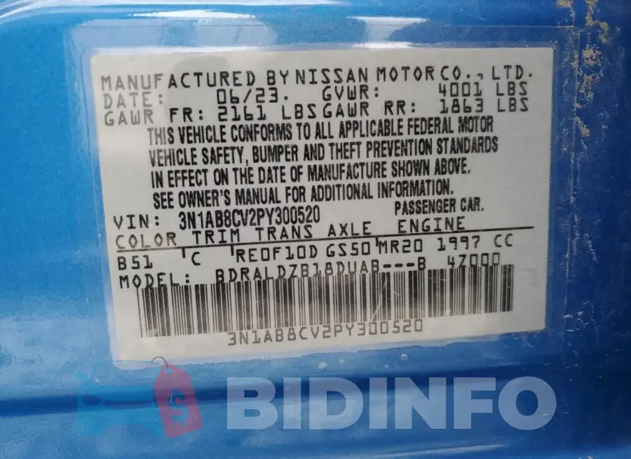 3N1AB8CV2PY300520 Photo# 13