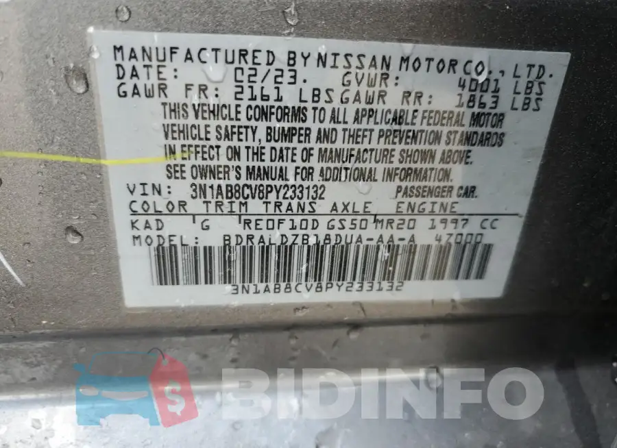 3N1AB8CV8PY233132 Photo# 12