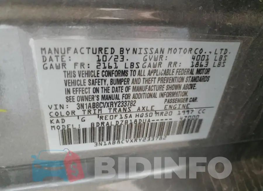 3N1AB8CVXRY233782 Photo# 12