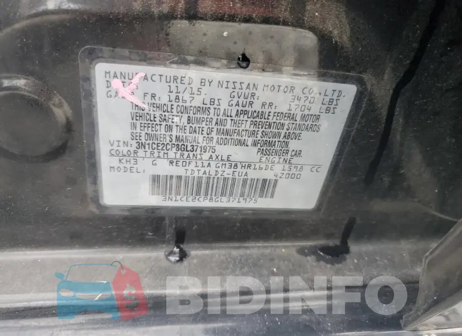 3N1CE2CP8GL371975 Photo# 13