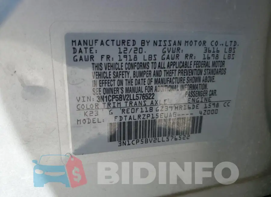 3N1CP5BV2LL576522 Photo# 12
