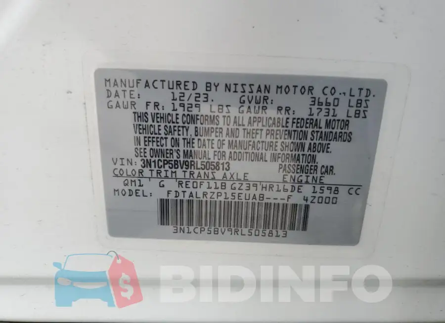 3N1CP5BV9RL505813 Photo# 12