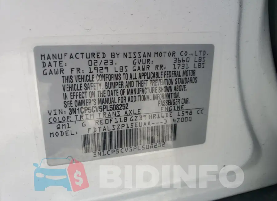 3N1CP5CV5PL508252 Photo# 13