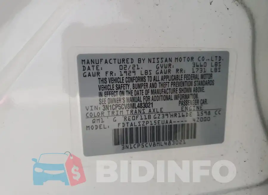 3N1CP5CV8ML483021 Photo# 12