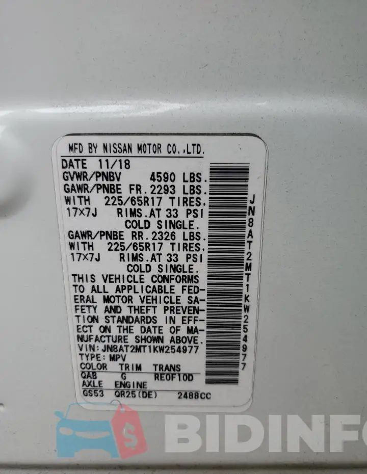 JN8AT2MT1KW254977 Photo# 14