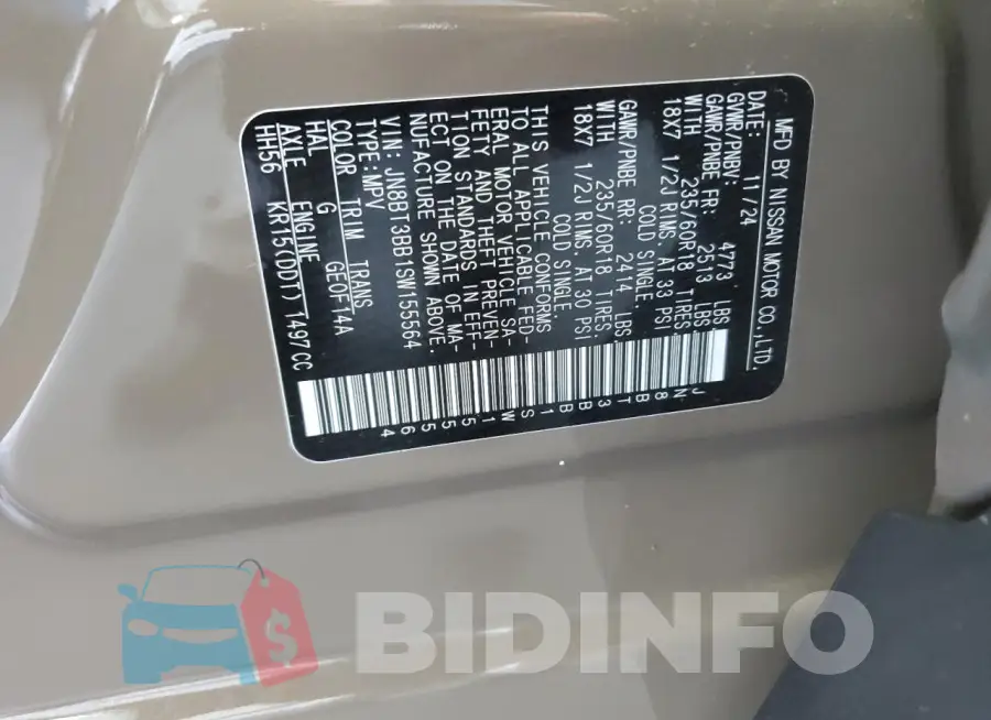 JN8BT3BB1SW155564 Photo# 13