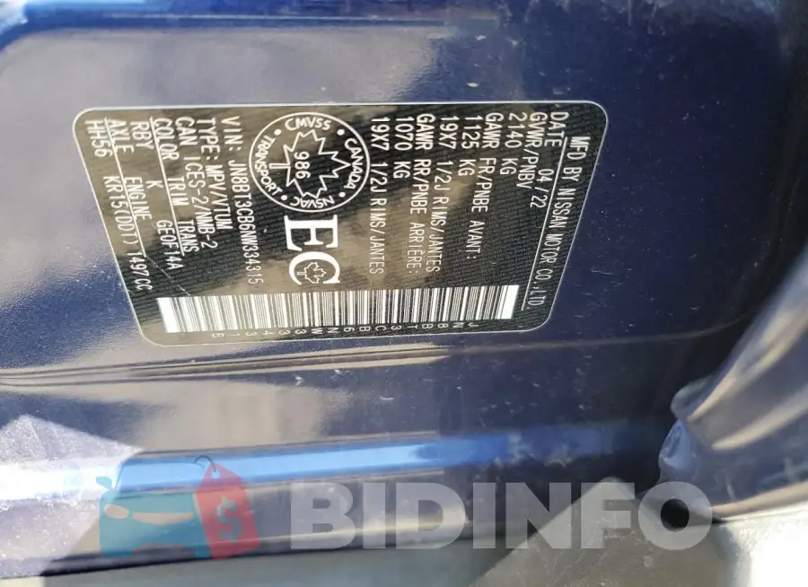 JN8BT3CB6NW334315 Photo# 13
