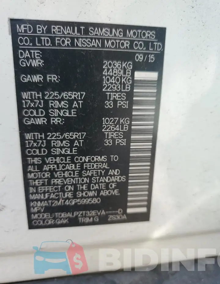 KNMAT2MT4GP599580 Photo# 13