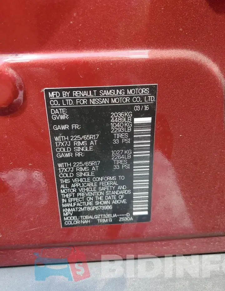 KNMAT2MT8GP673986 Photo# 14