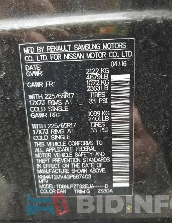 KNMAT2MV4GP687403 Photo# 13