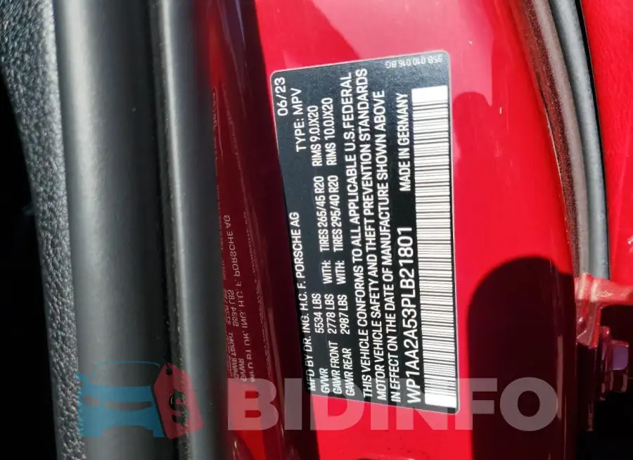 WP1AA2A53PLB21801 Photo# 12