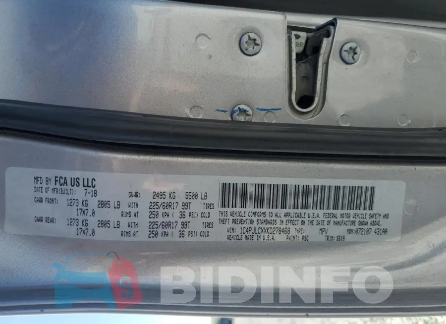 1C4PJLCXXKD278468 Photo# 13