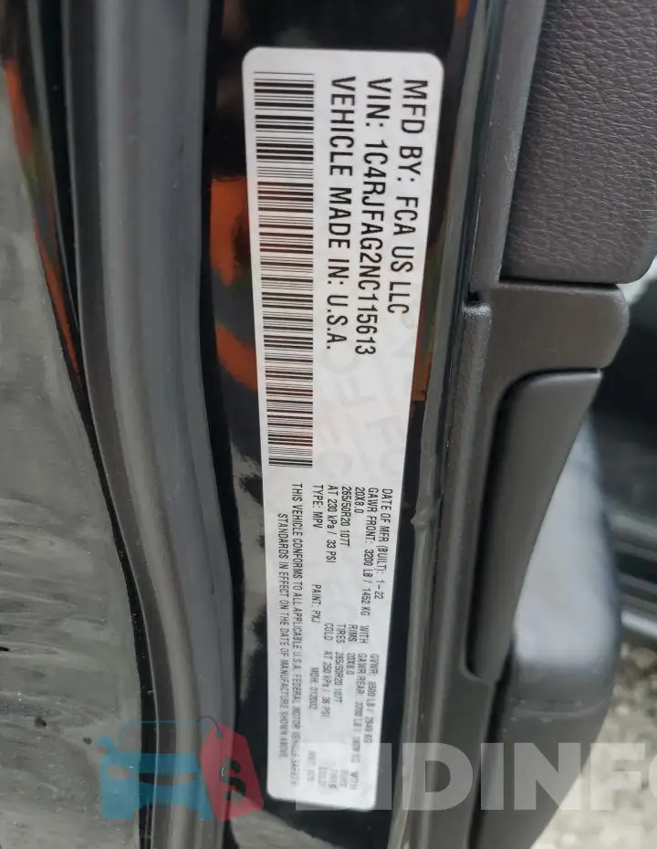 1C4RJFAG2NC115613 Photo# 14