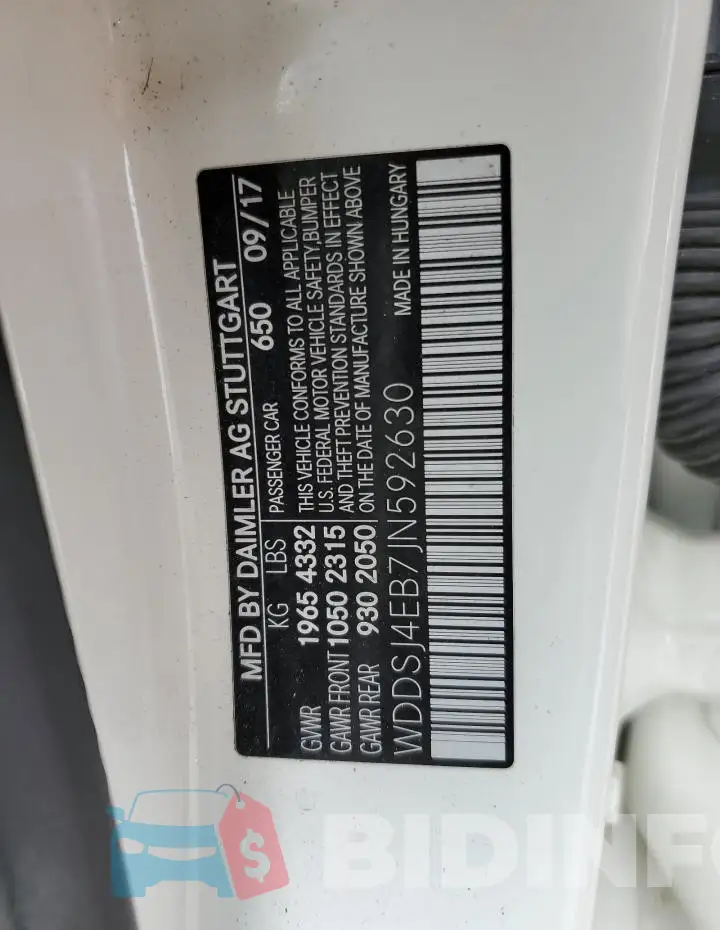 WDDSJ4EB7JN592630 Photo# 13