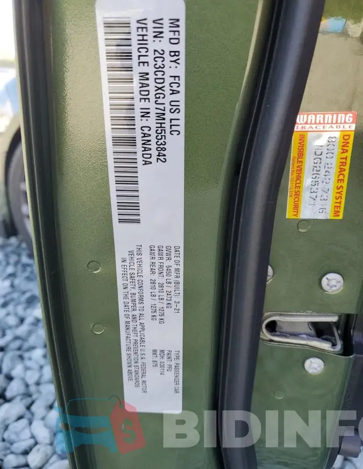 2C3CDXGJ7MH553842 Photo# 12