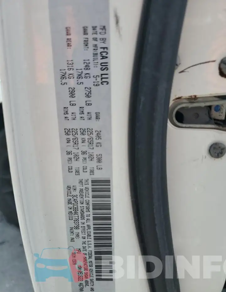 3C4PDCBB4KT783798 Photo# 13