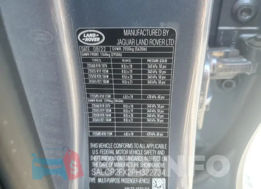 SALCP2FX2PH322734 Photo# 13
