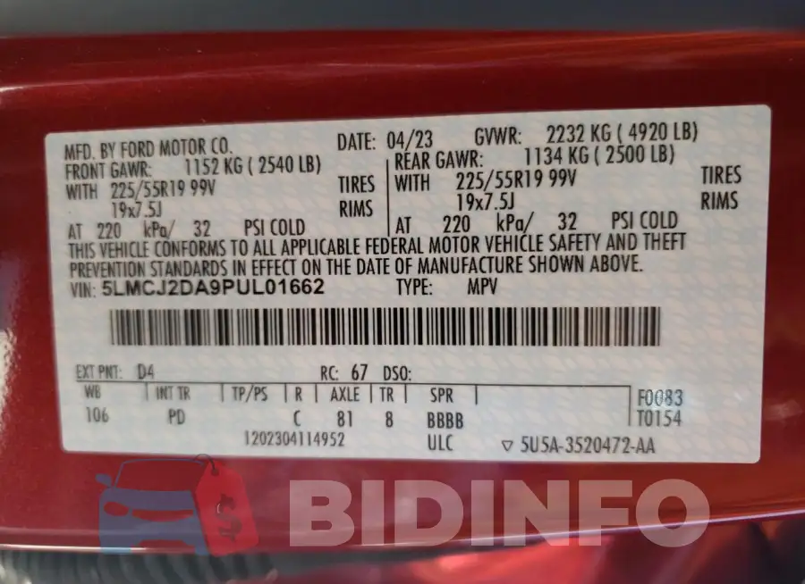 5LMCJ2DA9PUL01662 Photo# 13