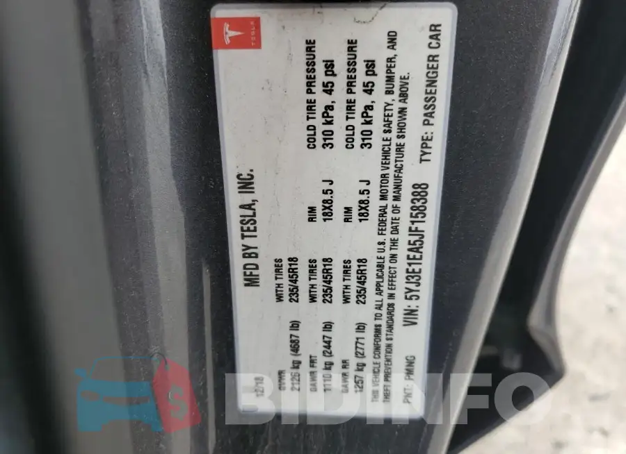 5YJ3E1EA5JF158388 Photo# 12