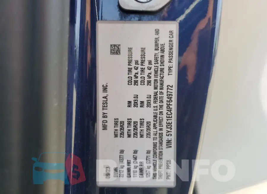 5YJ3E1EC4PF649772 Photo# 13