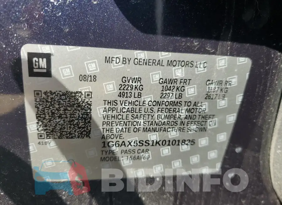 1G6AX5SS1K0101825 Photo# 13
