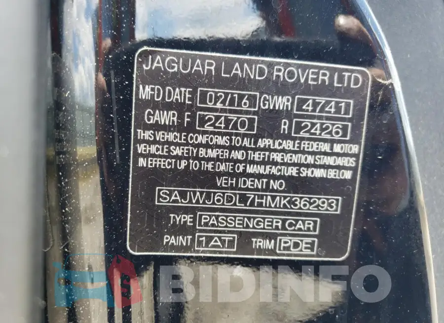 SAJWJ6DL7HMK36293 Photo# 12