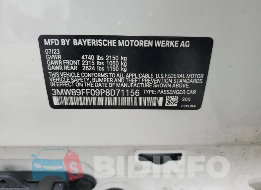3MW89FF09P8D71156 Photo# 13