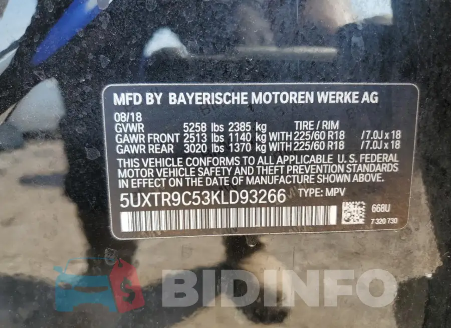 5UXTR9C53KLD93266 Photo# 13