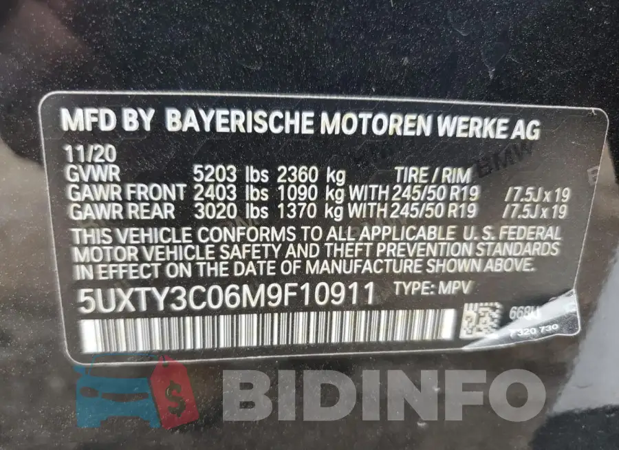 5UXTY3C06M9F10911 Photo# 13