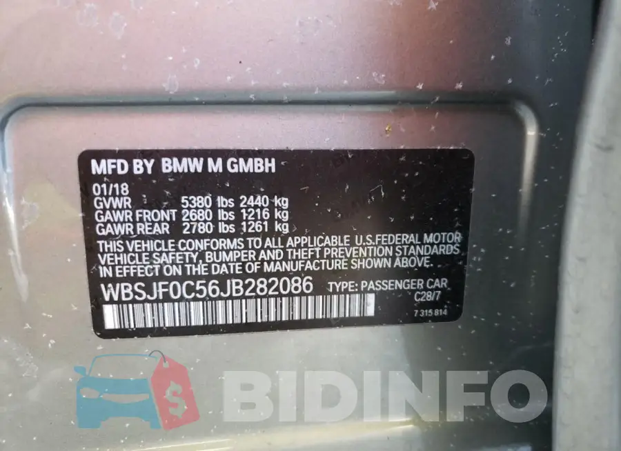 WBSJF0C56JB282086 Photo# 13