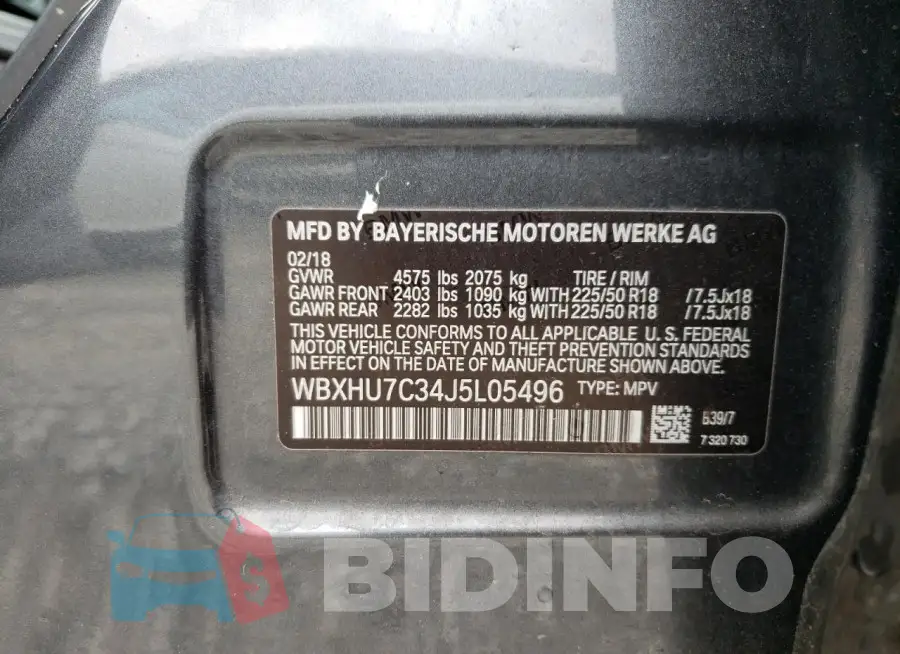 WBXHU7C34J5L05496 Photo# 13