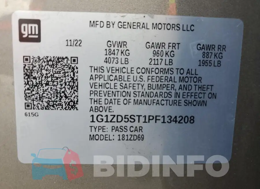 1G1ZD5ST1PF134208 Photo# 12