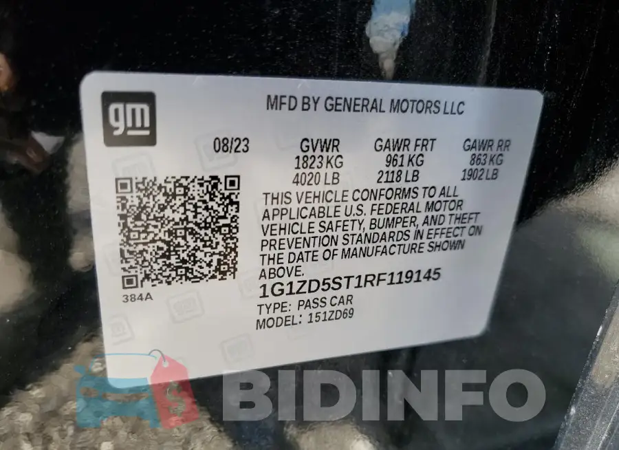 1G1ZD5ST1RF119145 Photo# 13