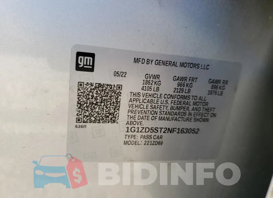 1G1ZD5ST2NF163052 Photo# 12