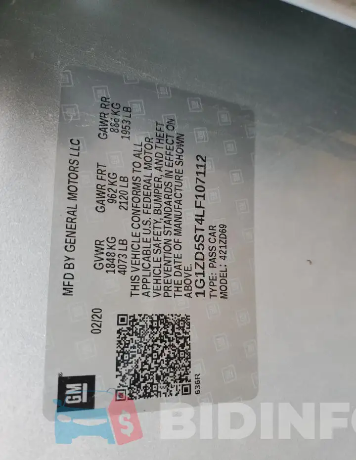 1G1ZD5ST4LF107112 Photo# 12