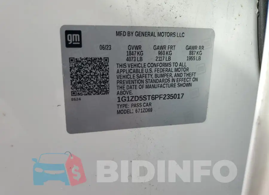 1G1ZD5ST6PF235017 Photo# 13