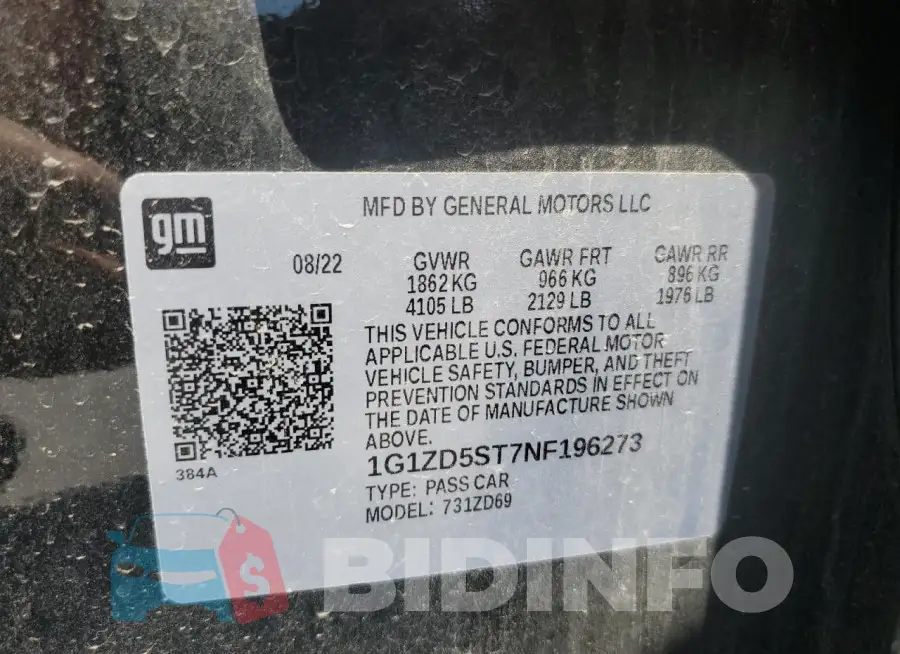 1G1ZD5ST7NF196273 Photo# 13