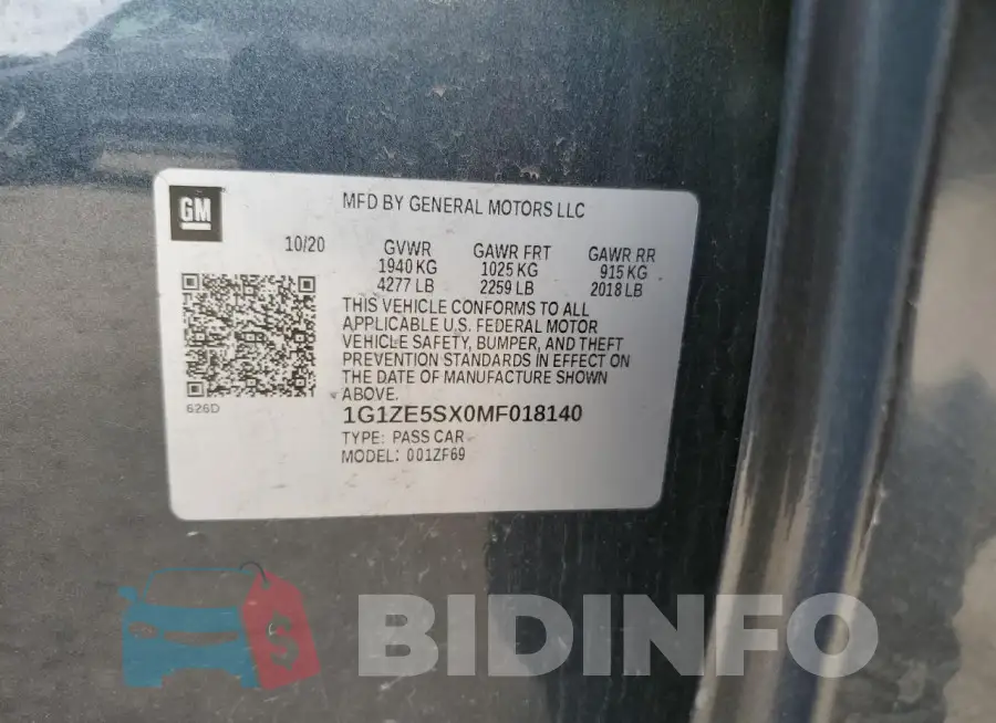 1G1ZE5SX0MF018140 Photo# 13