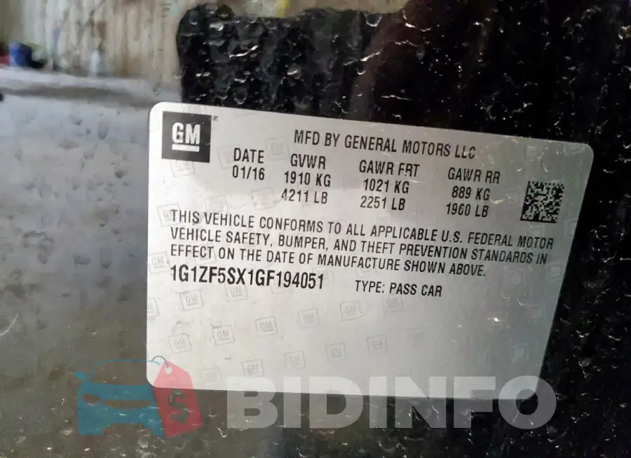 1G1ZF5SX1GF194051 Photo# 12