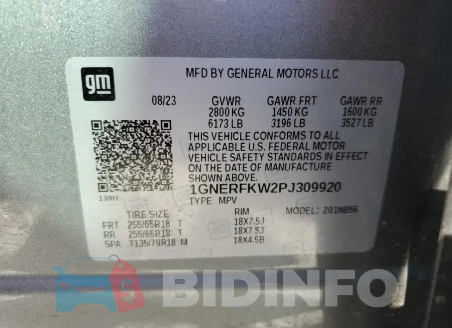 1GNERFKW2PJ309920 Photo# 14