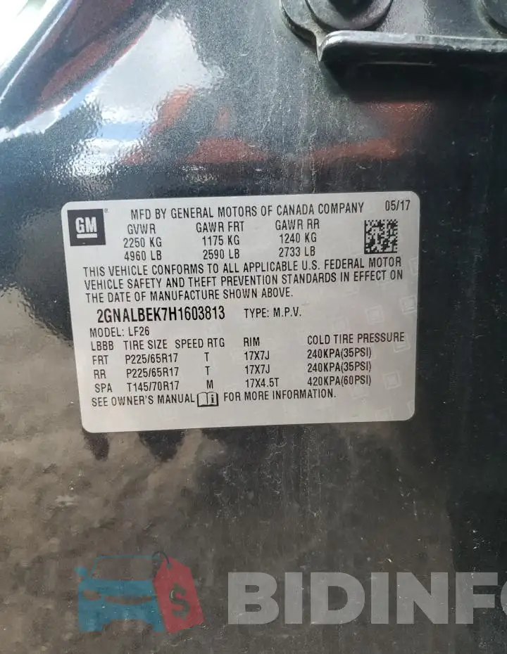 2GNALBEK7H1603813 Photo# 12
