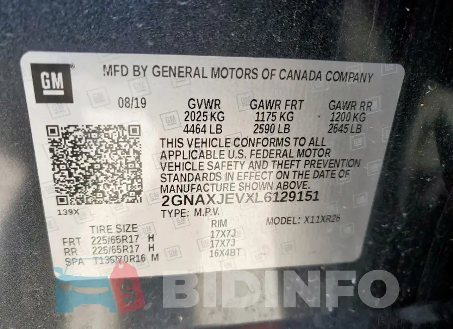 2GNAXJEVXL6129151 Photo# 12