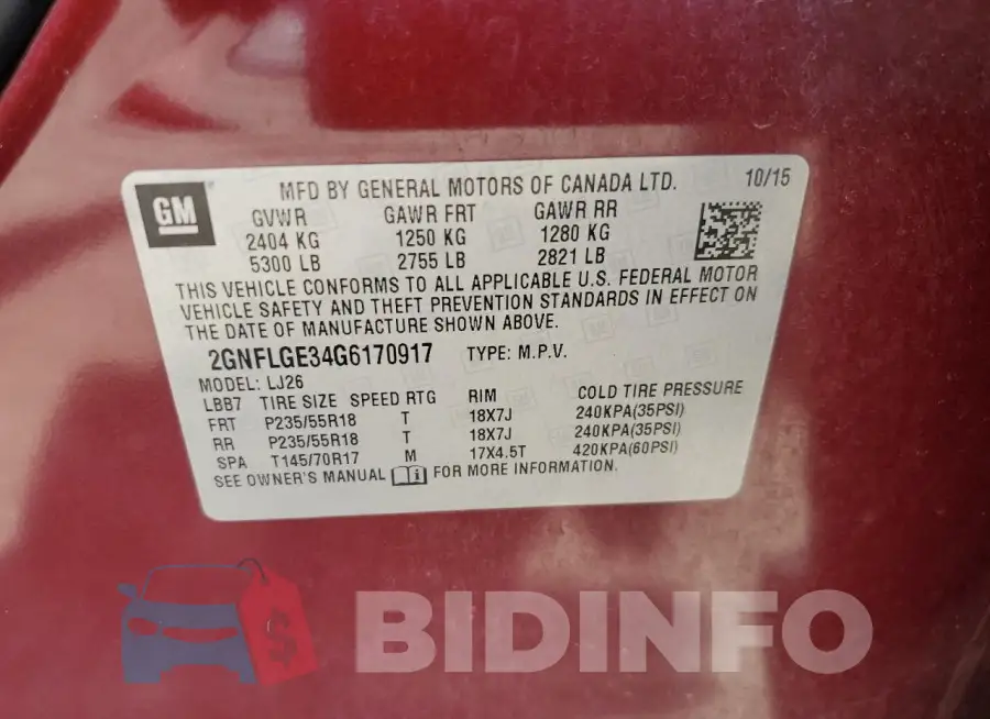 2GNFLGE34G6170917 Photo# 14