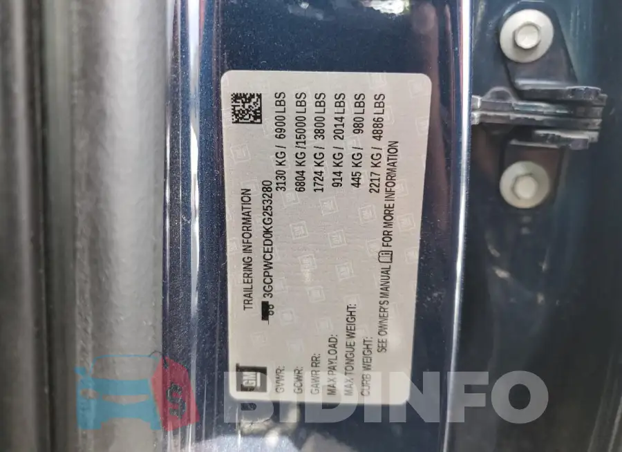3GCPWCED0KG253280 Photo# 13